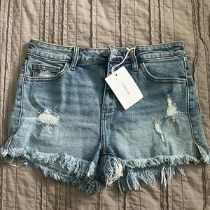 Cello Distressed Light Blue Jean Shorts M